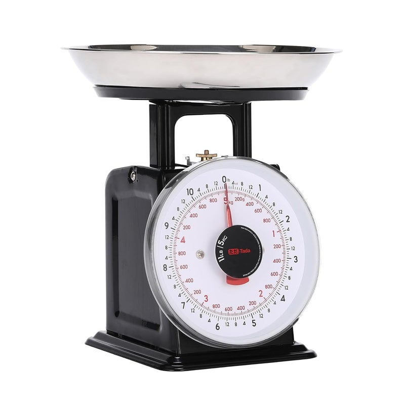 ta da 11lb Analog Kitchen Mechanical Food Scale Weighing Dial Scale with Bowl - Image 1